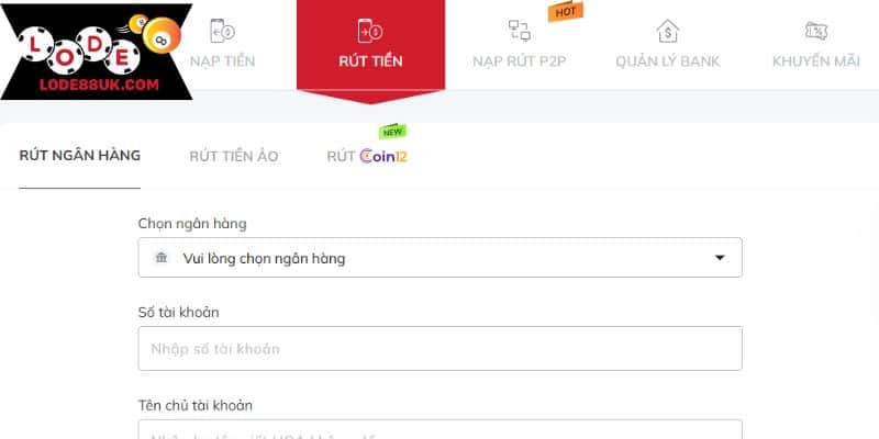 Rút tiền thông qua ngân hàng quốc tế